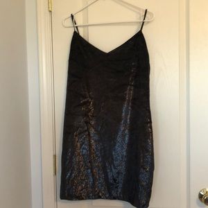 Guess black faux velvet mini dress